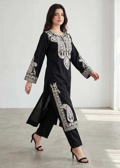 Afreen Embroidered #pc-Black