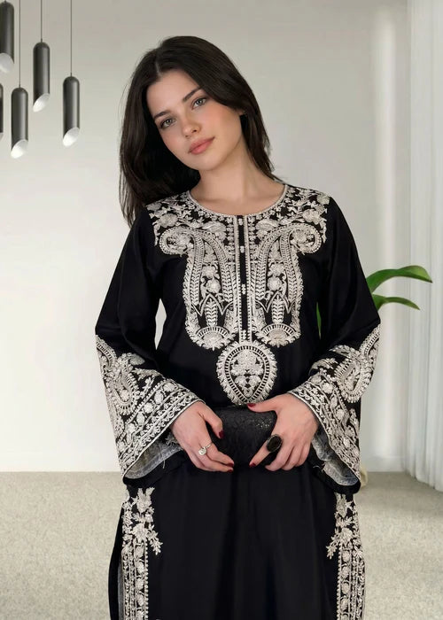 Afreen Embroidered #pc-Black
